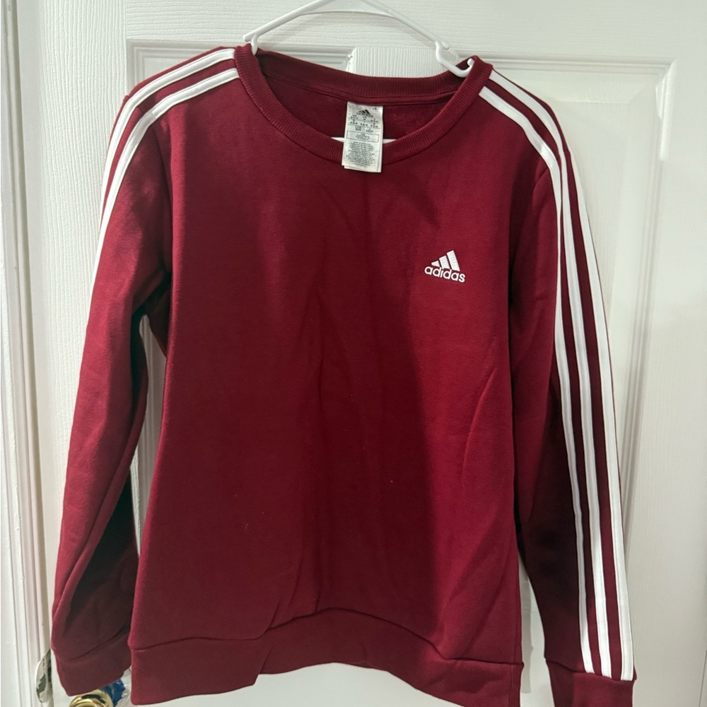 Adidas Burgundy Sweatshirt with White Accents